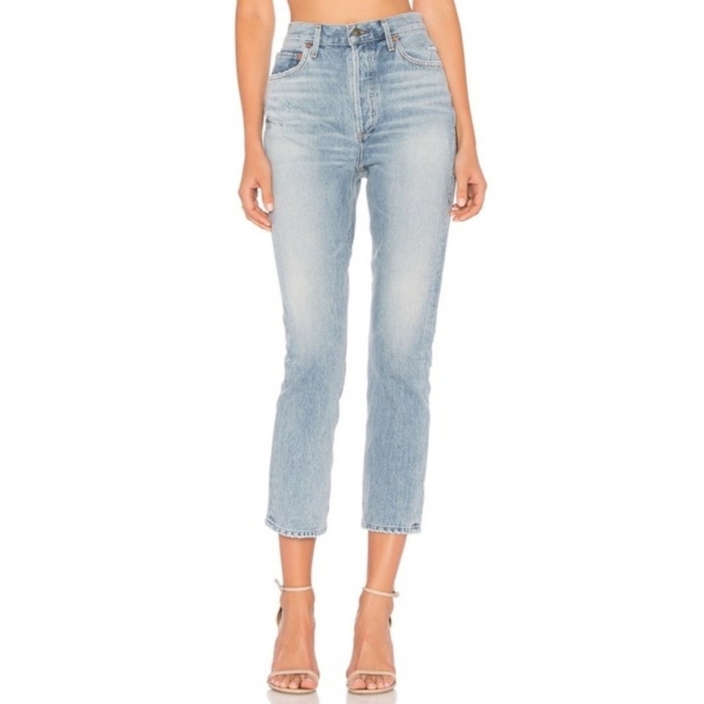 AGOLDE Riley High Rise Straight Crop Size 24 - Blue Rock